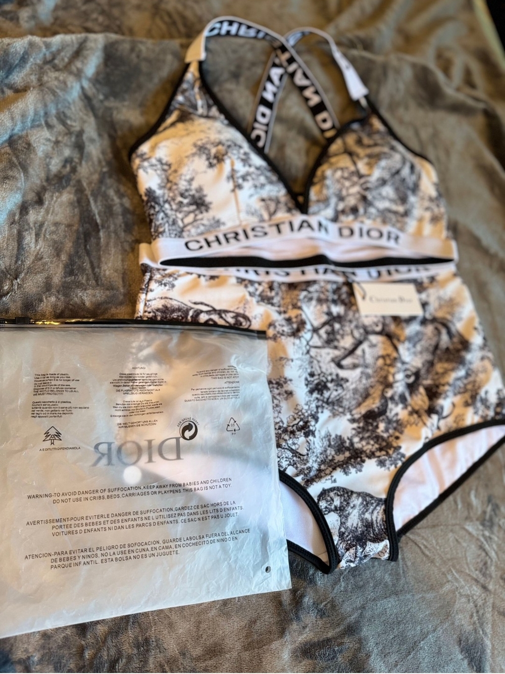 Dior Women's One-Piece Swimsuit in Black & White Toile🌷🌷 - Picture 3 of 13